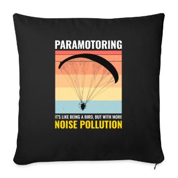 Paramotor Pilot Paramotoring Powered Paraglider - Sofa pillowcase 17,3'' x 17,3'' (45 x 45 cm) - black - Front