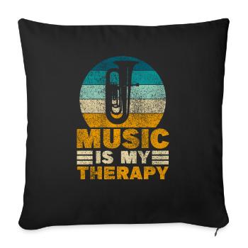Tuba - Sofa pillowcase 17,3'' x 17,3'' (45 x 45 cm) - black - Front