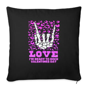 xoxo love you amore Flowers Women Valentine day 14 - Sofa pillowcase 17,3'' x 17,3'' (45 x 45 cm) - black - Front