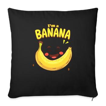 Autocollant Banane Costume de Carnaval - Housse de coussin décorative 45 x 45 cm - noir - Devant