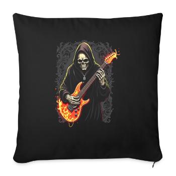 Grim Reaper with Electric Guitar Rock Heavy Metal - Sofa pillowcase 17,3'' x 17,3'' (45 x 45 cm) - black - Front