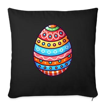 Easter egg - Sofa pillowcase 17,3'' x 17,3'' (45 x 45 cm) - black - Front