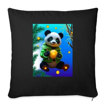 Cyber Lemon Bamboo Panda - Sofa pillowcase 17,3'' x 17,3'' (45 x 45 cm) - black - Front