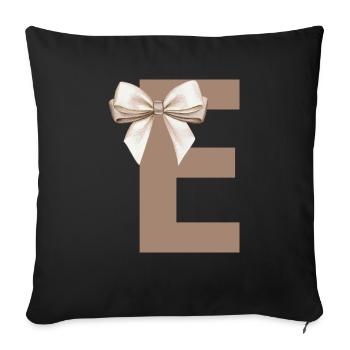 Letter E Knot - Sofa pillowcase 17,3'' x 17,3'' (45 x 45 cm) - black - Front
