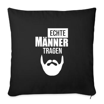 echte maenner tragen bart - Sofakissenbezug 45 x 45 cm - Schwarz - Vorne