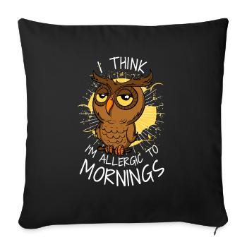 Morning sleep late sleepers Monday morning gift - Sofa pillowcase 17,3'' x 17,3'' (45 x 45 cm) - black - Front