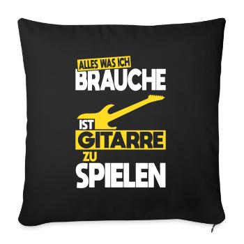 All I need is to play the guitar - Sofa pillowcase 17,3'' x 17,3'' (45 x 45 cm) - black - Front