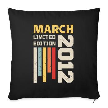 March 2012 - Birthday gift March 2012 March - Sofa pillowcase 17,3'' x 17,3'' (45 x 45 cm) - black - Front