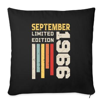 September 1966 Birthday Gift September 1966 - Sofa pillowcase 17,3'' x 17,3'' (45 x 45 cm) - black - Front