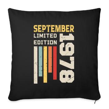 September 1978 Birthday Gift September 1978 - Sofa pillowcase 17,3'' x 17,3'' (45 x 45 cm) - black - Front