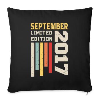 September 2017 Birthday Gift September 2017 - Sofa pillowcase 17,3'' x 17,3'' (45 x 45 cm) - black - Front