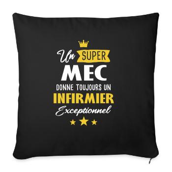 Super infirmier cadeau drôle - Housse de coussin décorative 45 x 45 cm - noir - Devant