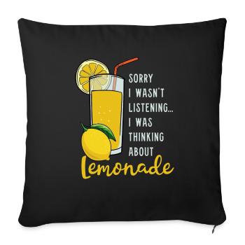 Penser aux citrons Fruits de limonade d'été - Housse de coussin décorative 45 x 45 cm - noir - Devant