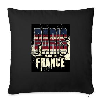 Paris Made In France - Sofa pillowcase 17,3'' x 17,3'' (45 x 45 cm) - black - Front