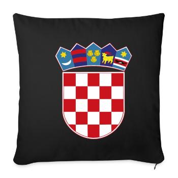 Hrvatski Grb Croatia Flag Croatie Drapeau Hrvatska - Housse de coussin décorative 45 x 45 cm - noir - Devant