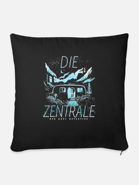 Die Drei ??? Die Zentrale Tasse - Sofakissenbezug 45 x 45 cm - Schwarz