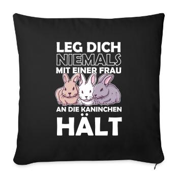Drôle lapin sort cadeau pour les lièvres - Housse de coussin décorative 45 x 45 cm - noir - Devant