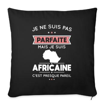 Je ne suis pas parfaite mais je suis Africaine - Housse de coussin décorative 45 x 45 cm - noir - Devant