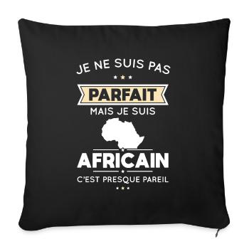 Je ne suis pas parfait mais je suis Africain - Housse de coussin décorative 45 x 45 cm - noir - Devant