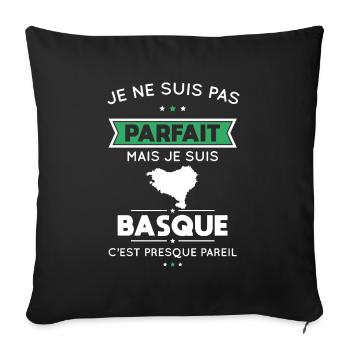 Je ne suis pas parfait mais je suis Basque - Housse de coussin décorative 45 x 45 cm - noir - Devant