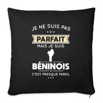 Je ne suis pas parfait mais je suis Béninois - Housse de coussin décorative 45 x 45 cm - noir - Devant