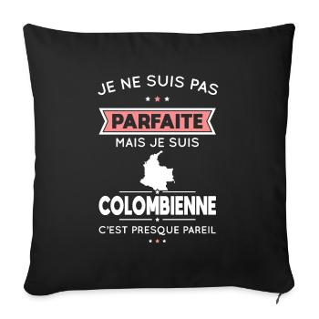 Je ne suis pas parfaite mais je suis Colombienne - Housse de coussin décorative 45 x 45 cm - noir - Devant