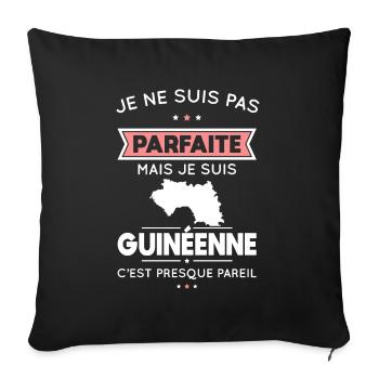 Je ne suis pas parfaite mais je suis Guinéenne - Housse de coussin décorative 45 x 45 cm - noir - Devant