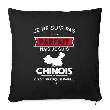 Je ne suis pas parfait mais je suis Chinois - Housse de coussin décorative 45 x 45 cm - noir - Devant