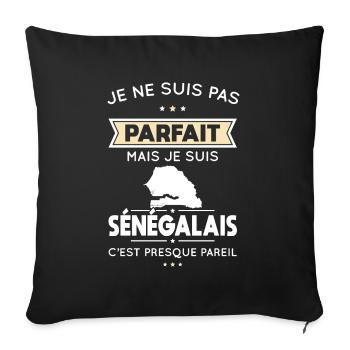 Je ne suis pas parfait mais je suis Sénégalais - Housse de coussin décorative 45 x 45 cm - noir - Devant