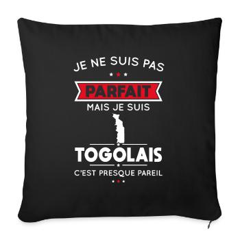 Je ne suis pas parfait mais je suis Togolais - Housse de coussin décorative 45 x 45 cm - noir - Devant