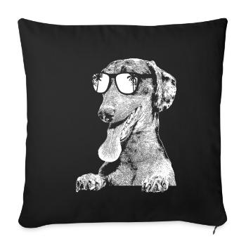 Dachshund Hundeliebe Sonnenbrille Urlaub Dachshund - Sofakissenbezug 45 x 45 cm - Schwarz - Vorne
