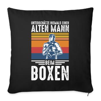 Boxen Boxer Mann Männer Retro Vintage - Sofakissenbezug 45 x 45 cm - Schwarz - Vorne