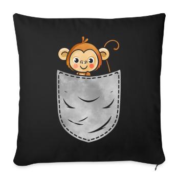 Pocket Monkey Animal In Your Pocket Monkey - Sofakissenbezug 45 x 45 cm - Schwarz - Vorne