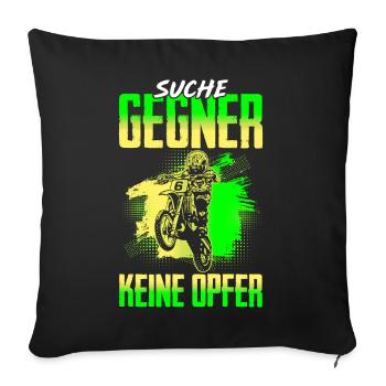 Motocross Search Opponents No Victims Motorcycle - Sofa pillowcase 17,3'' x 17,3'' (45 x 45 cm) - black - Front