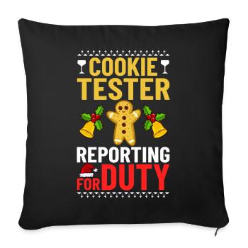 Biscuits de Noël Biscuits Cuisson Biscuits de Noël - Housse de coussin décorative 45 x 45 cm - noir - Devant