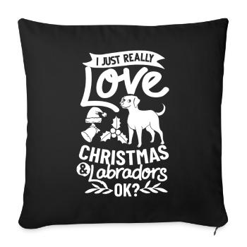Labrador Retriever Dog Puppy Owner Christmas - Sofa pillowcase 17,3'' x 17,3'' (45 x 45 cm) - black - Front