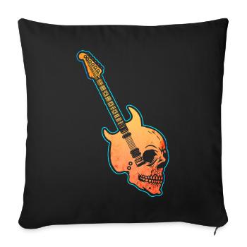 Guitare rock and roll - Housse de coussin décorative 45 x 45 cm - noir - Devant