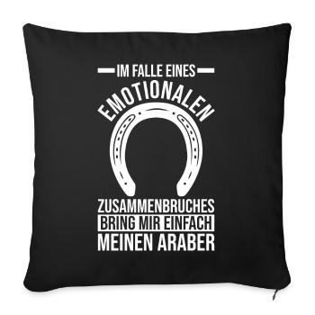 Pferd Reitsport Reiten Pferdesport Araber - Sofakissenbezug 45 x 45 cm - Schwarz - Vorne