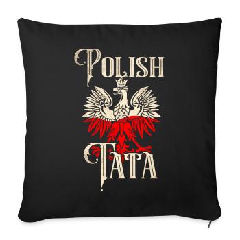 Poland mother Polish flag - Sofa pillowcase 17,3'' x 17,3'' (45 x 45 cm) - black - Front