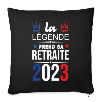 La Légende Prend Sa Retraite 2023 - Housse de coussin décorative 45 x 45 cm - noir - Devant