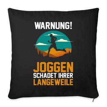 Läufer Joggen Laufen - Sofakissenbezug 45 x 45 cm - Schwarz - Vorne