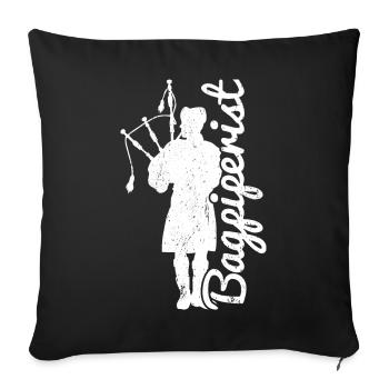 Bagpipe Bagpiper Bagpipes - Sofa pillowcase 17,3'' x 17,3'' (45 x 45 cm) - black - Front