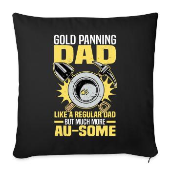 Dictons d’orpaillage | Dons d’or miniers d’or - Housse de coussin décorative 45 x 45 cm - noir - Devant