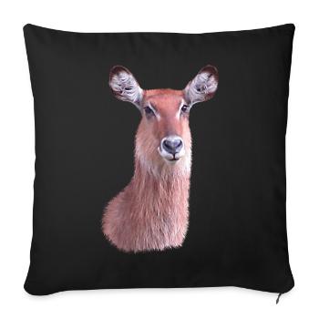 Waterbuck - Antelope - Wildlife in Africa - Sofa pillowcase 17,3'' x 17,3'' (45 x 45 cm) - black - Front