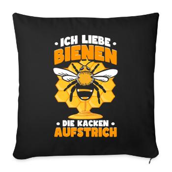 Bienen Imkerei Bienenzüchter Imker Spruch - Sofakissenbezug 45 x 45 cm - Schwarz - Vorne