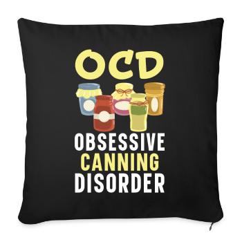Obsessive-compulsive neurosis Preservation addiction canned food amac - Sofa pillowcase 17,3'' x 17,3'' (45 x 45 cm) - black - Front