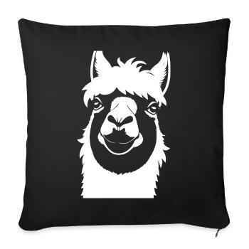 Funny Llama Silhouette Cheeky Fun Llamas - Sofa pillowcase 17,3'' x 17,3'' (45 x 45 cm) - black - Front