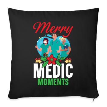 Merry Medic Moments Krankenschwester Weihnachten - Sofakissenbezug 45 x 45 cm - Schwarz - Vorne