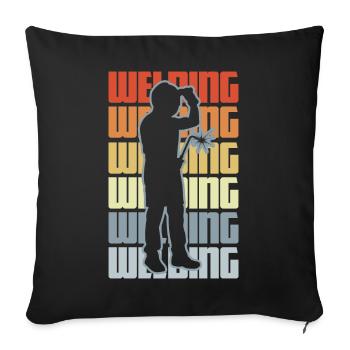 Soudure vintage - Housse de coussin décorative 45 x 45 cm - noir - Devant