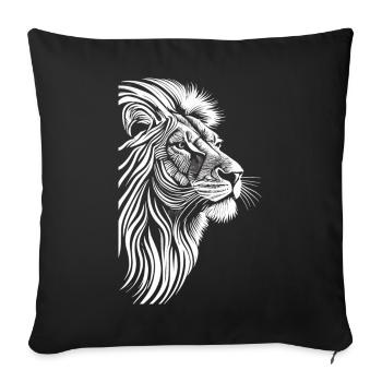 Royal Grace: African Lion in Pure White - Sofa pillowcase 17,3'' x 17,3'' (45 x 45 cm) - black - Front